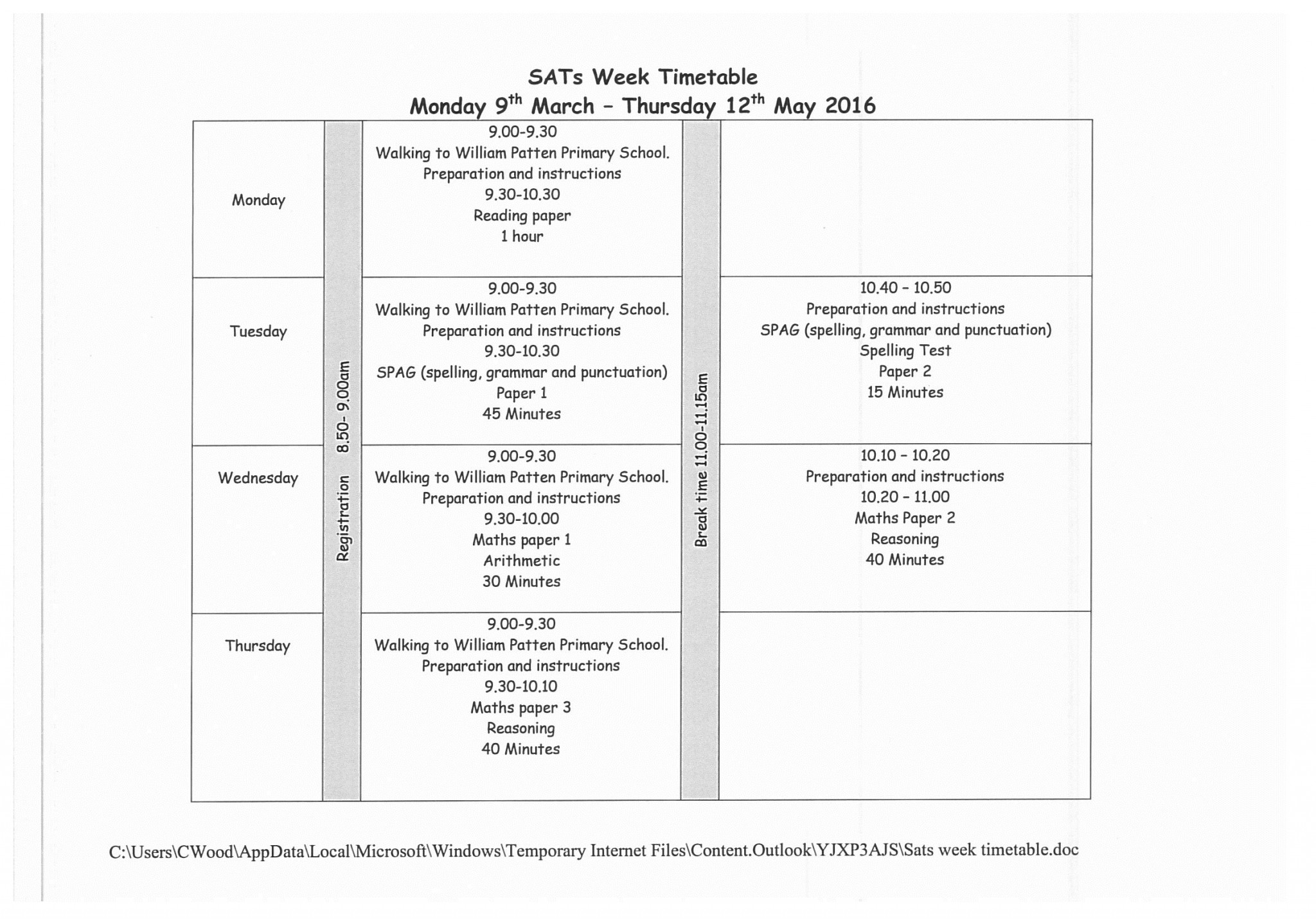 SATS week Yr6